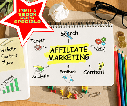 Nuovo pack Affiliate Marketing 13 Mila Ebook compra e rivendiAffiliate Marketing, Conoscenze Avanzate, Ebook, Guadagni Online, Licenza di Rivendita, Ottimizzazione Campagne, Promozione, Rivendita, SEO, Strategie di marketing