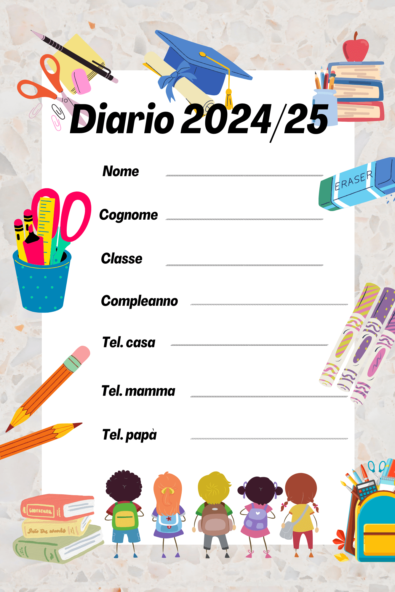 Diario scolastico giornaliero 2024/2025 Ideale per studenti della scuola primariaBambini,Compiti,Diario per bambini,Diario Scolastico,Diario Scolastico 2024 2025,Immagini di animali,Scuola primaria€20.80