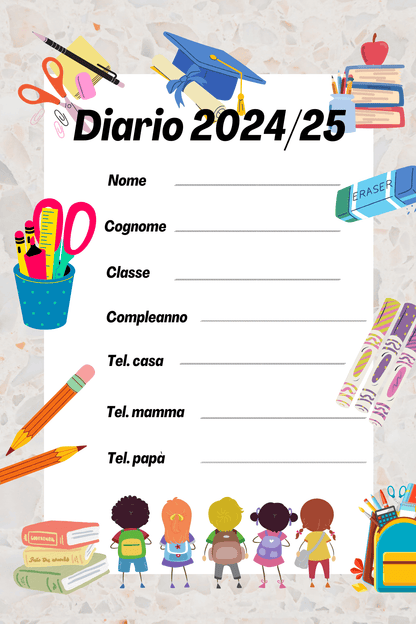 Diario scolastico giornaliero 2024/2025 Ideale per studenti della scuola primariaBambini,Compiti,Diario per bambini,Diario Scolastico,Diario Scolastico 2024 2025,Immagini di animali,Scuola primaria€20.80